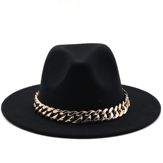 Premium fedora hats with chunky chain