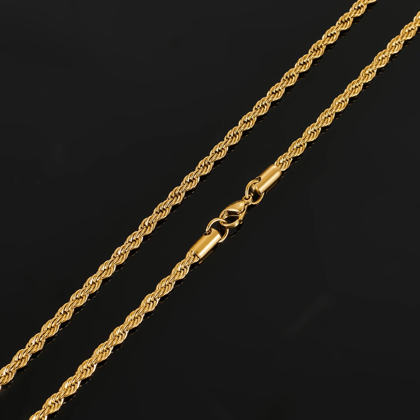 Rope Chain Necklace 2/3/4/5/6mm Stainless Steel Men Women Never Fade Choker Jewelry Accessories Gold Color Plated Chains