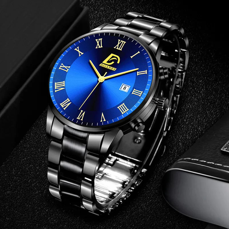 Luxury Minimalist Quartz Wrist Watch Gold Stainless Steel Fashion Watches Mens