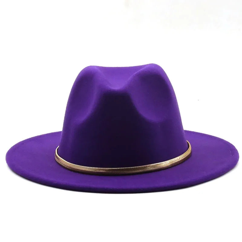 Wide-Brim Fedora with Ribbon Band