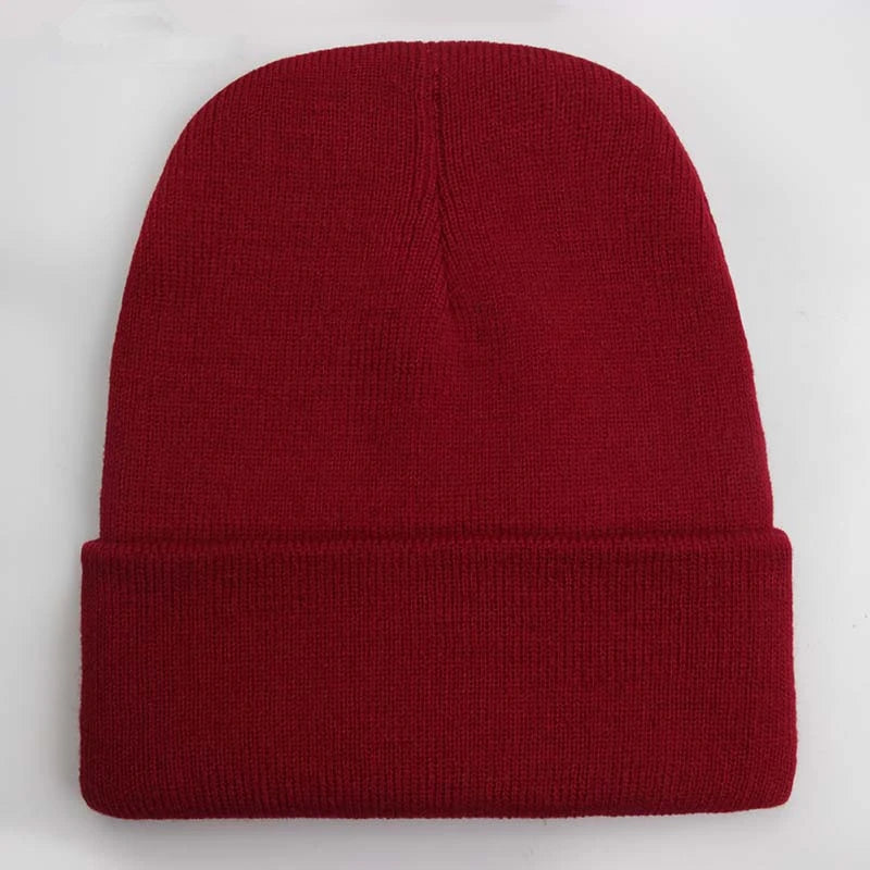 Solid Unisex Beanie Winter Wool Blends Soft Warm Knitted Cap Men Women SkullCap Hats beanies