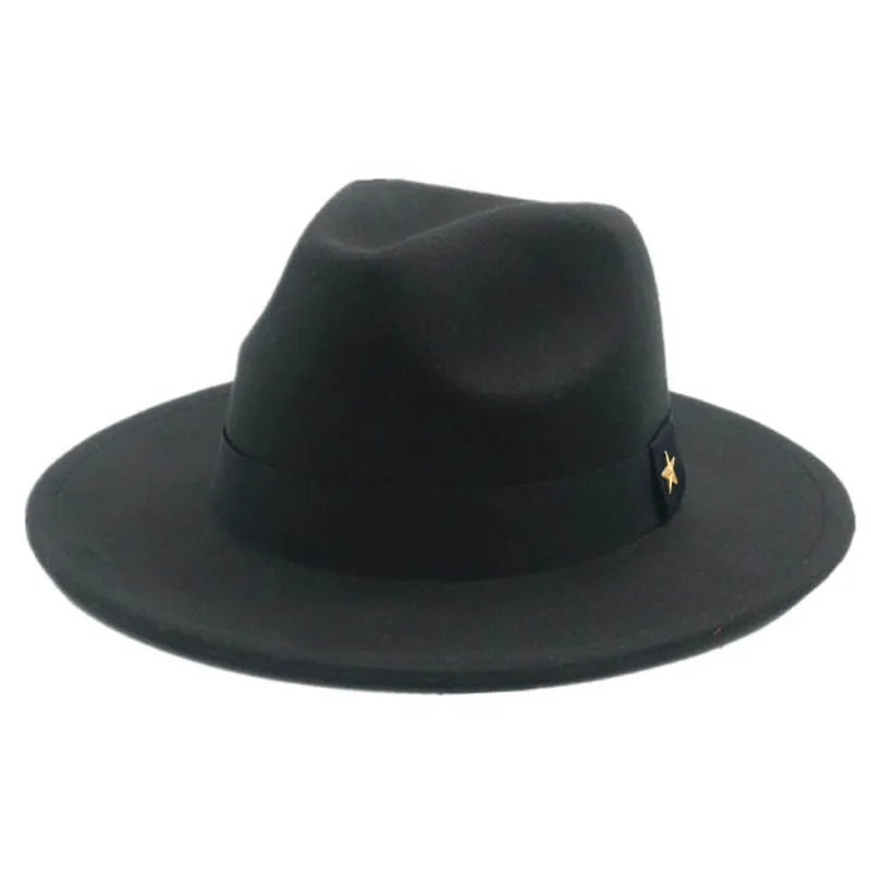 Fedora Hat Women Winter Hats for Women Ribbon Band Men's Hat Wide Brim Classic