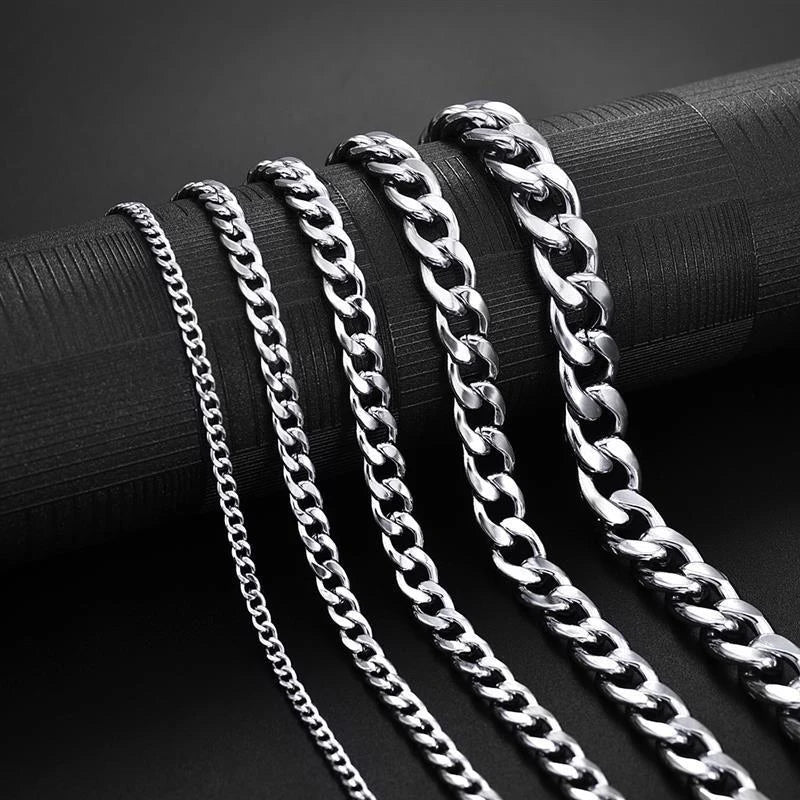 Chain Bracelet Trendy Cuban Chain Men Bracelet Classic Stainless Steel 3/5/7/9mm Width Chain Bracelet For Men Women