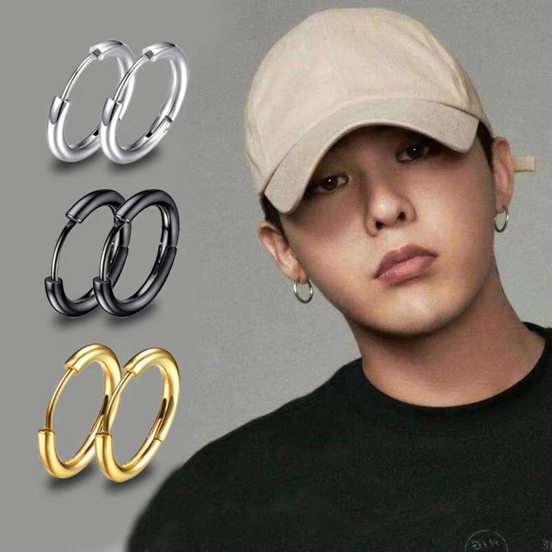 Hoop Earrings Women Men Gold Color Small Earrings 1 Pair Stainless Steel Girl Jewelry Pendientes Mujer Aretes Cartilage Piercing