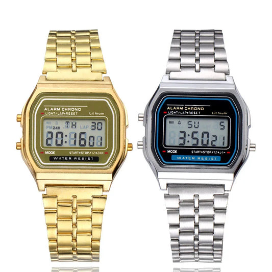 Gold Electronic Led Wristwatch Digital Watches For Men Sports Waterproof Bracelet Clock