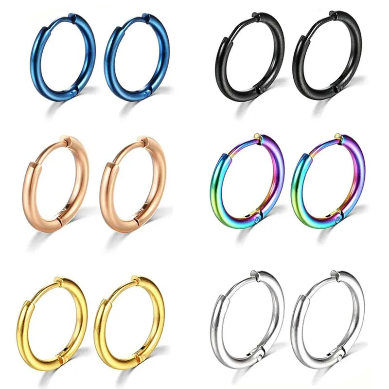 Hoop Earrings Women Men Gold Color Small Earrings 1 Pair Stainless Steel Girl Jewelry Pendientes Mujer Aretes Cartilage Piercing