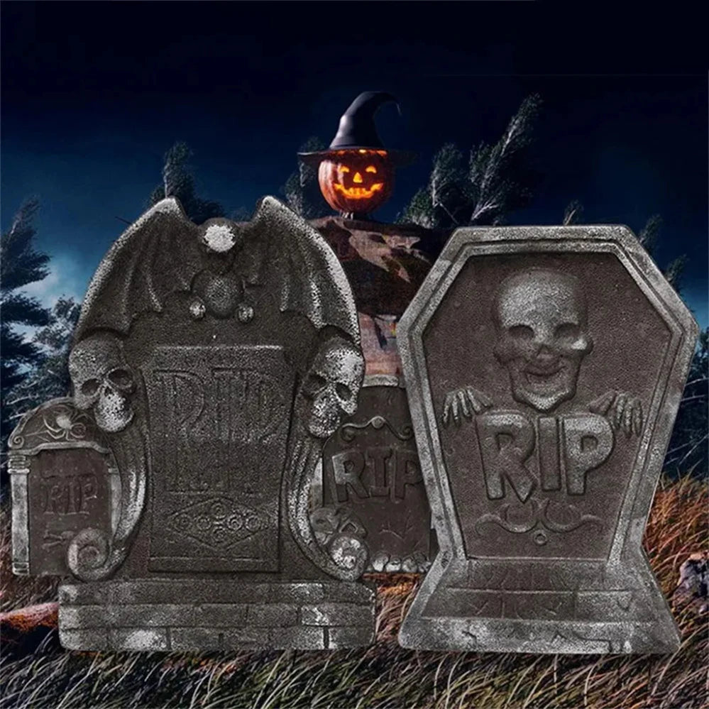 1pcs Foam RIP Graveyard Tombstone Decor Skeleton Tomb Haunted House Party Prank Prop Yard Outdoor