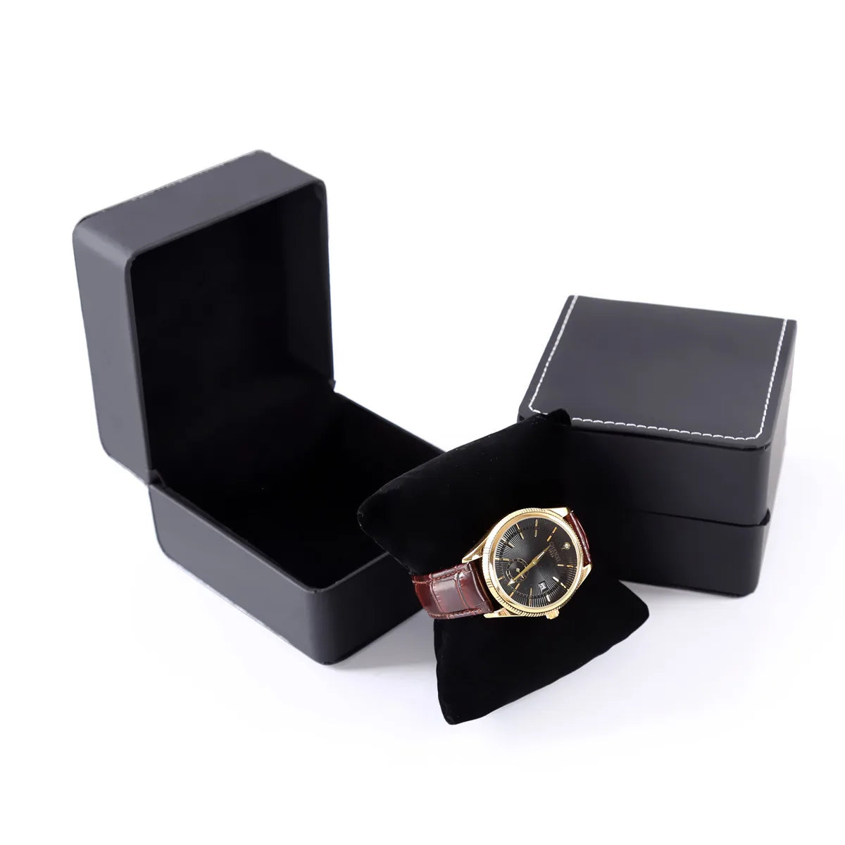 PU Leather Watch Box Rounded Corners Frosted Men'S Watch Storage Box Organizer Jewelry Bracelet Display Gift Packaging Case