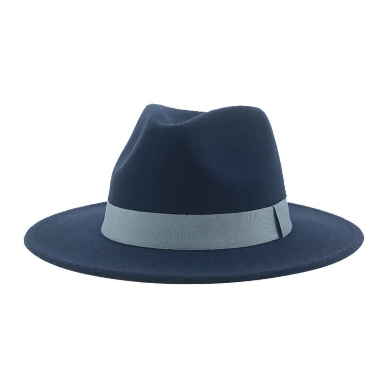 Fedora Hat Women Winter Hats for Women Ribbon Band Men's Hat Wide Brim Classic