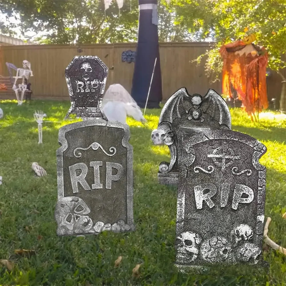 1pcs Foam RIP Graveyard Tombstone Decor Skeleton Tomb Haunted House Party Prank Prop Yard Outdoor