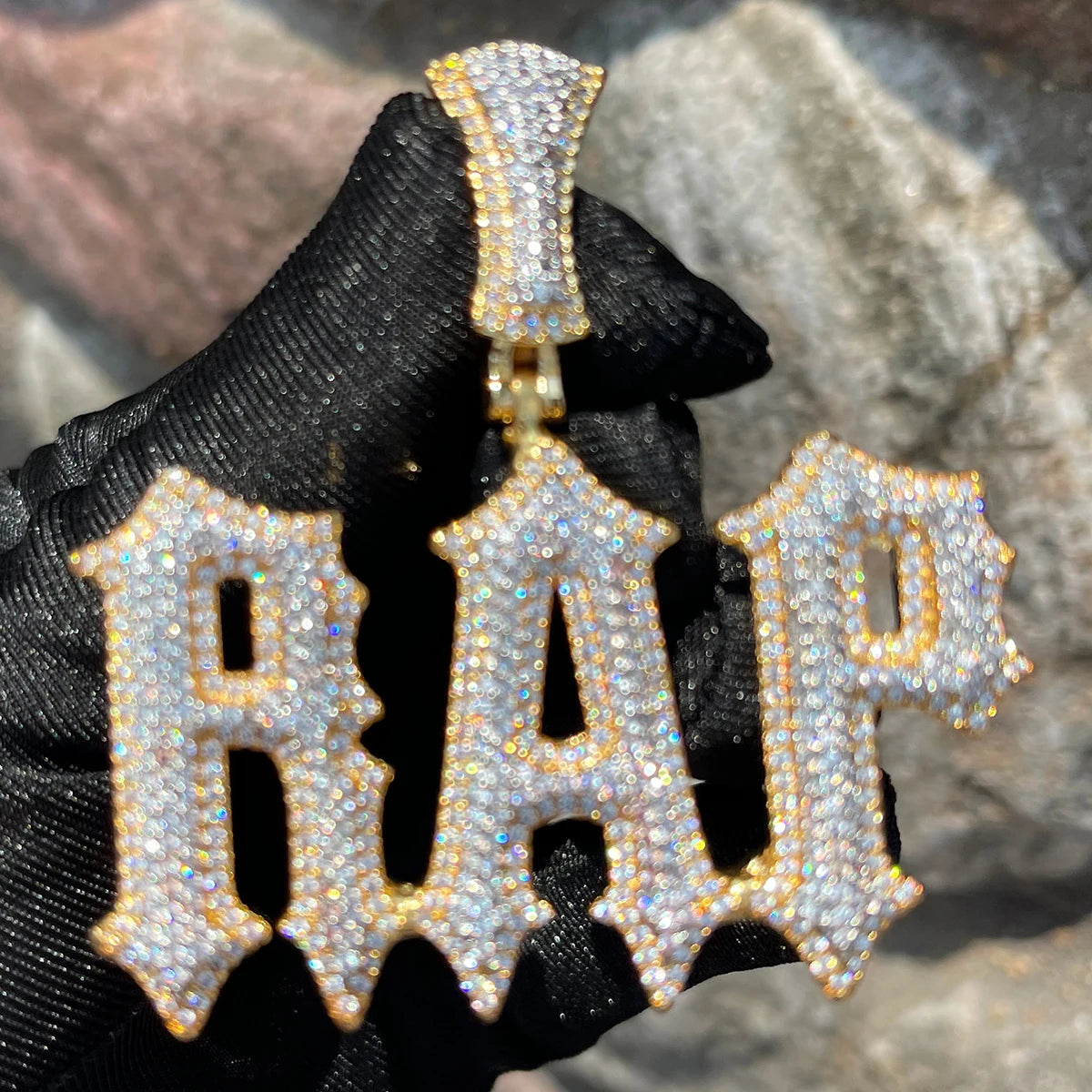 Customized Name Necklace Iced Out Prong Setting Pendant Personalized Charms