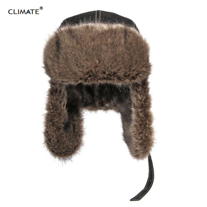 Thicken Hat Trend Bomber Hats Ear Protect Face Windproof Pilot'sFur Hat Russian Ushanka Winter Ski Cap Hats