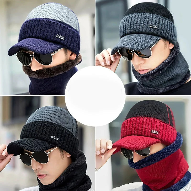 Acrylic Woolen Hat For Winter And Elderly Fleece Thick Knitted Hat Outdoor Cold Protection And Warmth