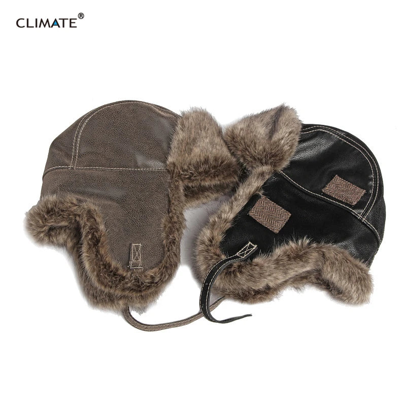 Thicken Hat Trend Bomber Hats Ear Protect Face Windproof Pilot'sFur Hat Russian Ushanka Winter Ski Cap Hats