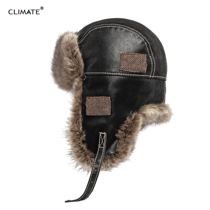 Thicken Hat Trend Bomber Hats Ear Protect Face Windproof Pilot'sFur Hat Russian Ushanka Winter Ski Cap Hats