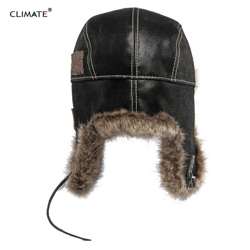 Thicken Hat Trend Bomber Hats Ear Protect Face Windproof Pilot'sFur Hat Russian Ushanka Winter Ski Cap Hats