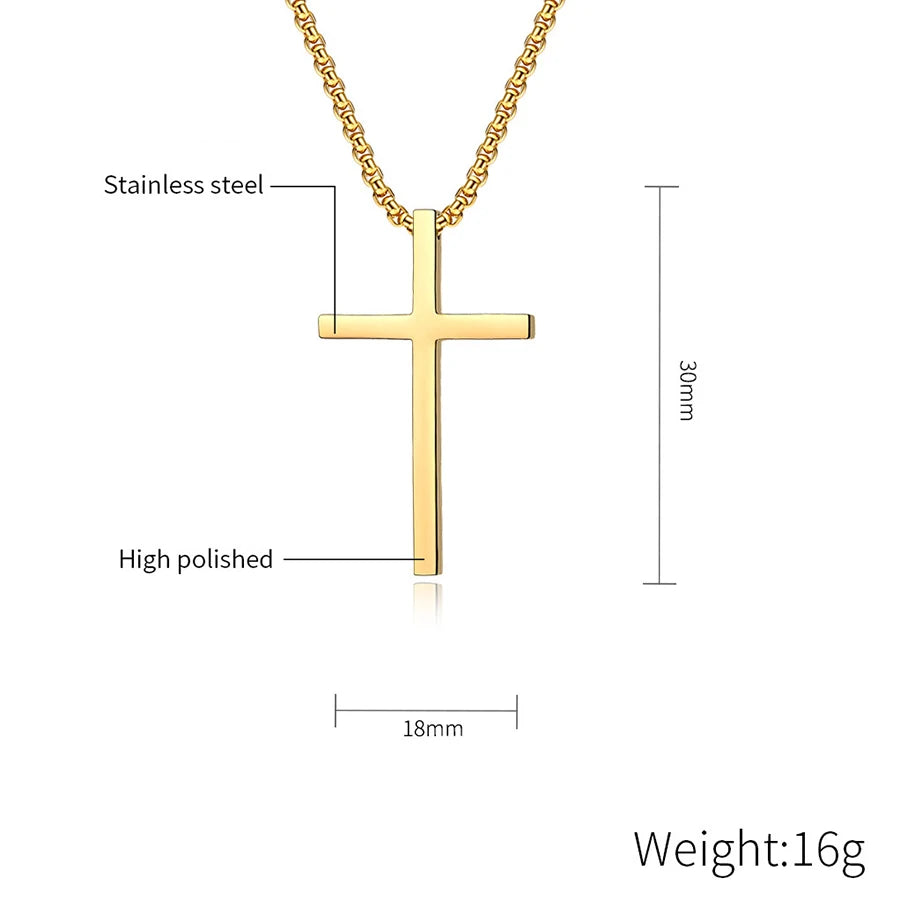 Cross Pendant High Quality Titanium Steel Necklace Glossy Niche Personality Men and Women Wear Choker No Fade Sweater Chain