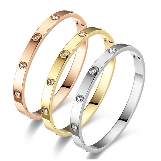 bracelet Stainless Steel Women Bangle Full Stone High Quality Bracelet Female Gift