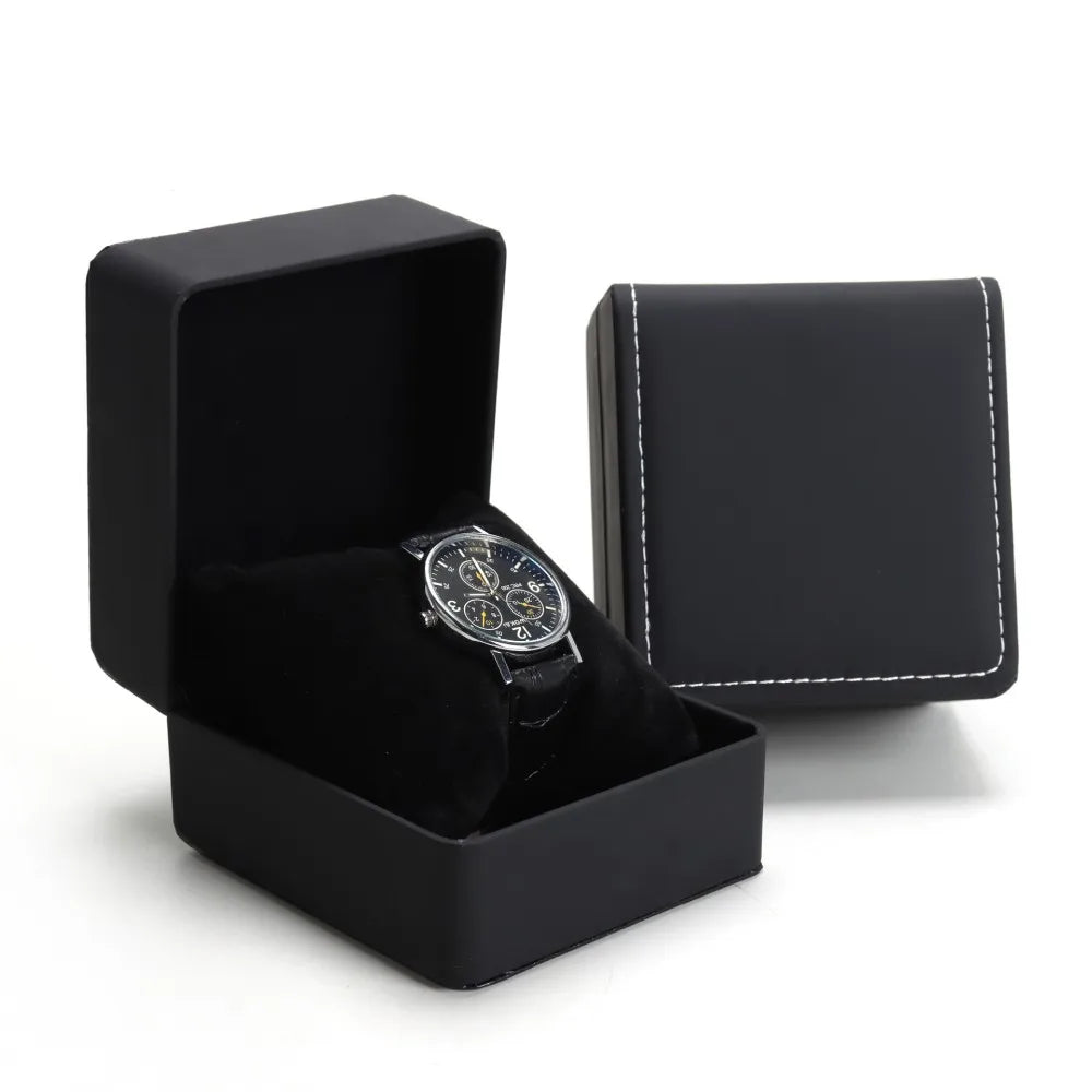 PU Leather Watch Box Rounded Corners Frosted Men'S Watch Storage Box Organizer Jewelry Bracelet Display Gift Packaging Case