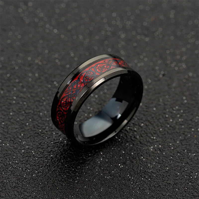 Tungsten Classic 8mm Black For Men wedding band Fashion Stainless Steel Red Carbon Fiber Ring Band