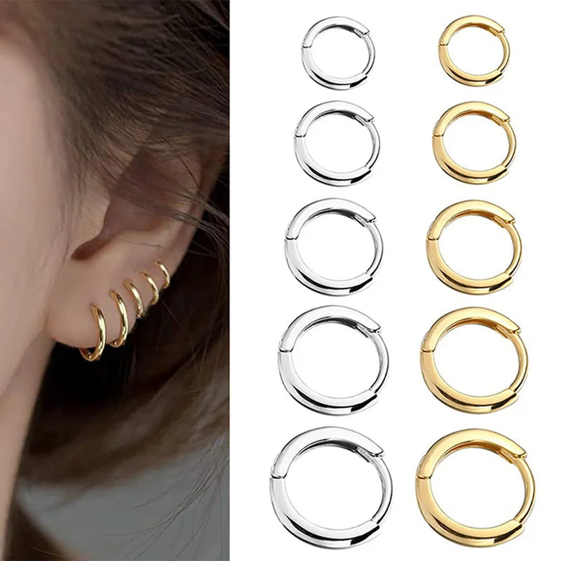 Small Hoop Stainless Steel Earrings for Women Men Cartilage Ear Piercing Jewelry Pendientes Hombre Mujer