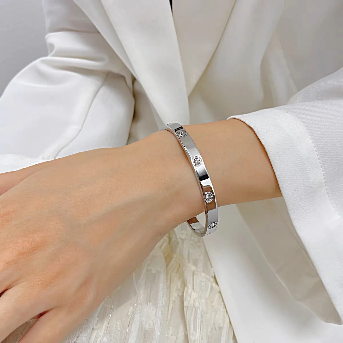 bracelet Stainless Steel Women Bangle Full Stone High Quality Bracelet Female Gift