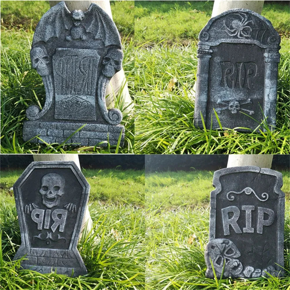 1pcs Foam RIP Graveyard Tombstone Decor Skeleton Tomb Haunted House Party Prank Prop Yard Outdoor